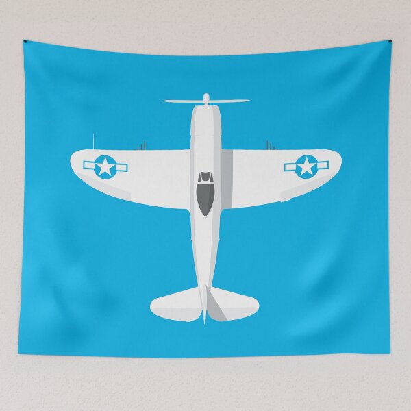 Item preview, P-47 WWII Fighter Aircraft - Cyan designed and sold by VoodooCircus.