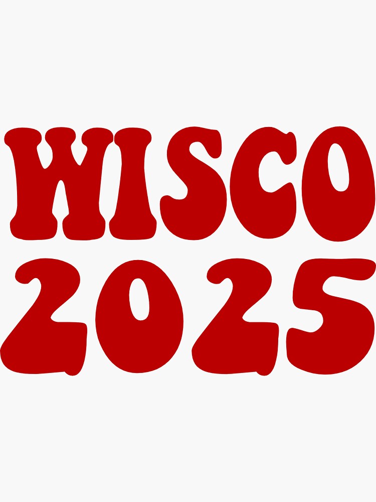 "University of Wisconsin Class of 2025 Groovy Sticker" Sticker for Sale