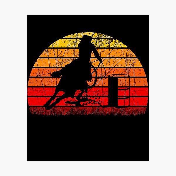 Item preview, Retro Vintage Sunset Funny Barrel Racing Gift for Barrel Racer designed and sold by xtocky.