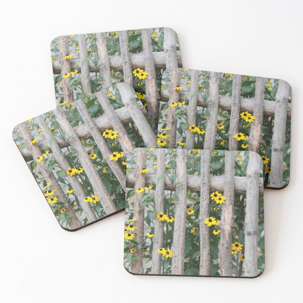 Item preview, Fence with yellow flowers designed and sold by Roswitha Lorz.