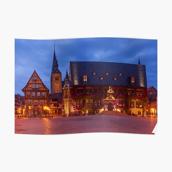 Rathaus , Quedlinburg, Harz, Sachsen-Anhalt, Deutschland Poster