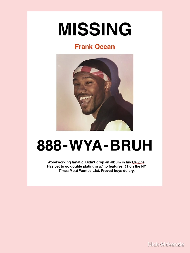 最終価格 Frank Ocean プリント セット Michael Mayren Frank Ocean Missing Poster