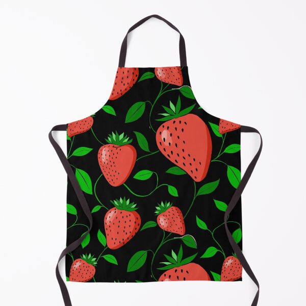 Item preview, Sweet Strawberry tangled with leaves and vines Black Summer Fruits Design designed and sold by SemDesigns1.
