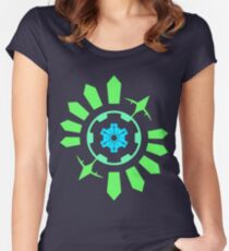 Zeit Getriebe Tailliertes Rundhals-Shirt
