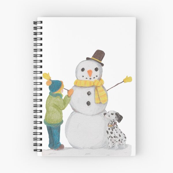 Item preview, Building a Snowman - Snowman with a kid and dog - Kathleen Stuart Art designed and sold by Art by Kathleen Stuart.