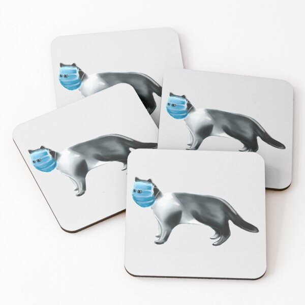 Item preview, Face mask cat - covid memes designed and sold by irchiliart.