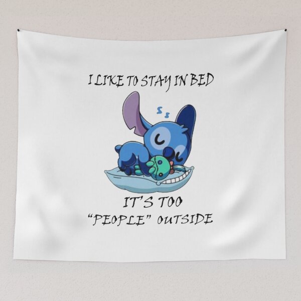Item preview, I Like To Stay In Bed It’s Too Peopley Outside Stitchhh designed and sold by gluco2811.