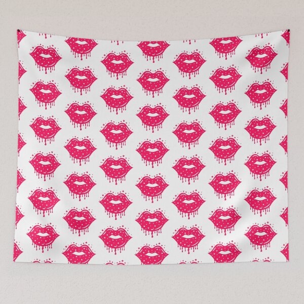 Item preview, Valentine Dripping Sparkle Lips Pink Color designed and sold by MisPuHoney.