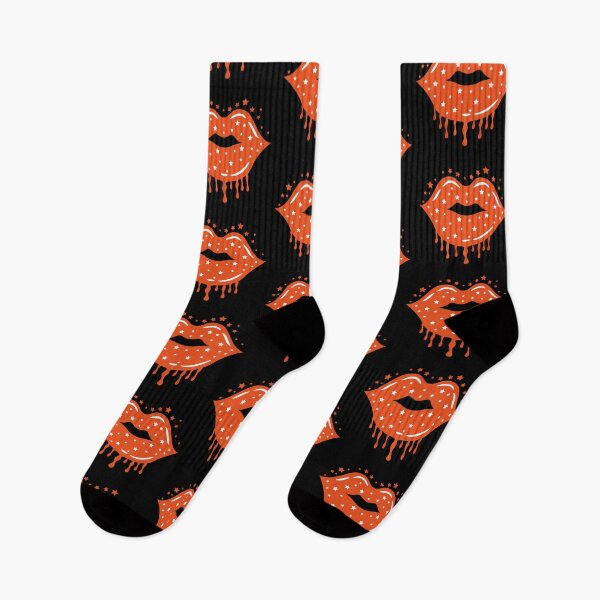 Item preview, Valentine Dripping Sparkle Lips Orange Color designed and sold by MisPuHoney.