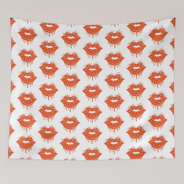 Item preview, Valentine Dripping Sparkle Lips Orange Color designed and sold by MisPuHoney.