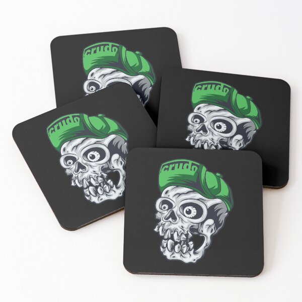 Item preview, Green Cap Crudo Skater Skateboarder Skull designed and sold by CrudoMerch.