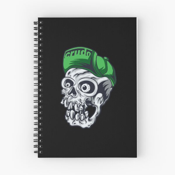 Item preview, Green Cap Crudo Skater Skateboarder Skull designed and sold by CrudoMerch.