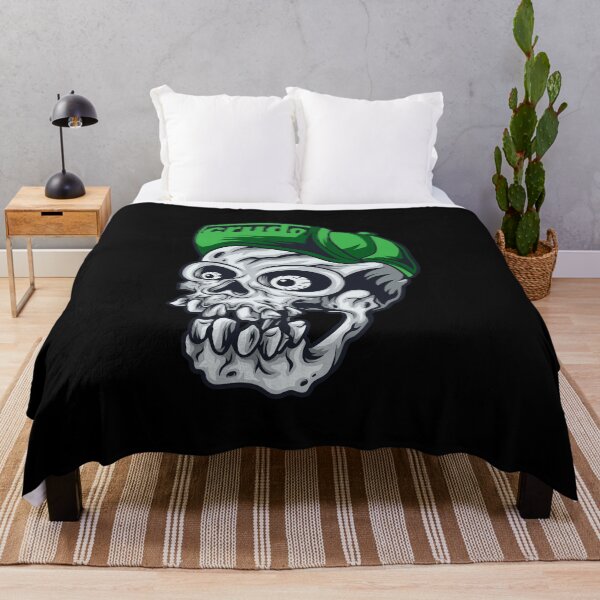 Item preview, Green Cap Crudo Skater Skateboarder Skull designed and sold by CrudoMerch.