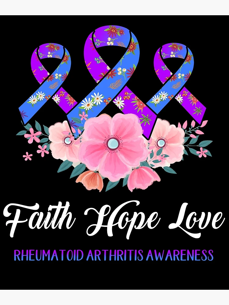 Faith Hope Love Rheumatoid Arthritis Awareness Support Rheumatoid Arthritis  Warrior Gifts - Rheumatoid Arthritis Awareness - Pin