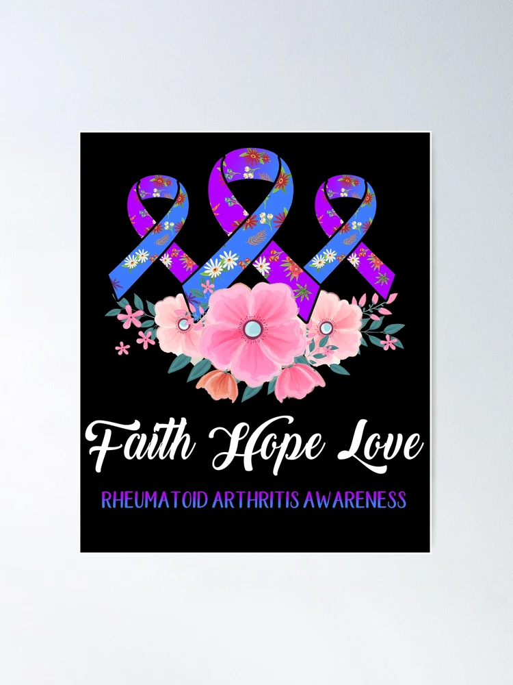 Faith Hope Love Rheumatoid Arthritis Awareness Support Rheumatoid Arthritis  Warrior Gifts - Rheumatoid Arthritis Awareness - Pin