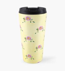 LOVELY roses on yellow - pattern Travel Mug