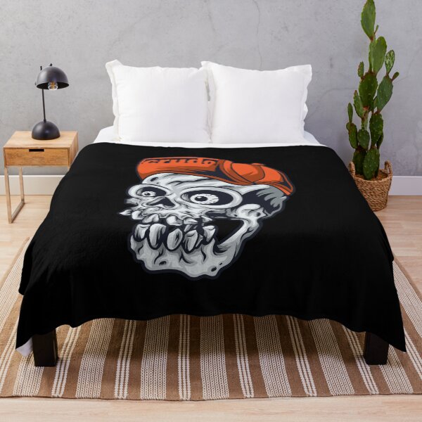 Item preview, Orange Cap Crudo Skater Skateboarder Skull designed and sold by CrudoMerch.