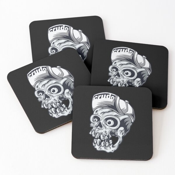 Item preview, White Cap Crudo Skater Skateboarder Skull designed and sold by CrudoMerch.