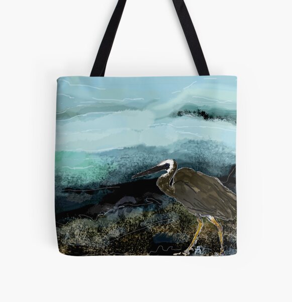 Heron - night All Over Print Tote Bag