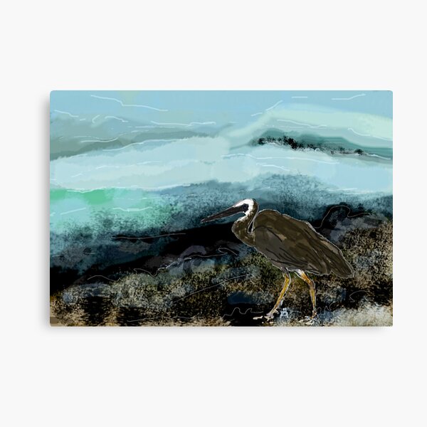 Heron - night Canvas Print