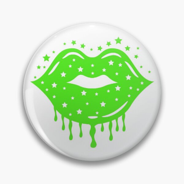 Artikelvorschau, Tropfende Lippen funkeln Sterne grüne Farbe entworfen und verkauft von MisPuHoney.