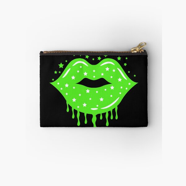Item preview, Dripping Lips Sparkle Stars Green Color designed and sold by MisPuHoney.