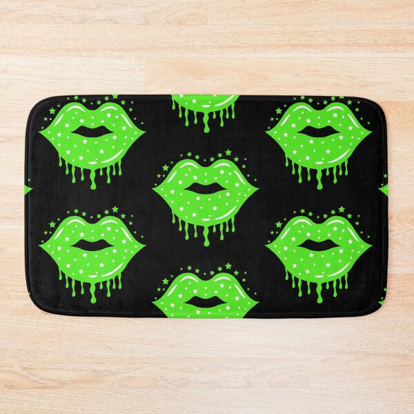 Item preview, Dripping Lips Sparkle Stars Green Color designed and sold by MisPuHoney.