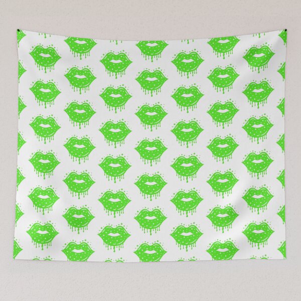 Item preview, Dripping Lips Sparkle Stars Green Color designed and sold by MisPuHoney.