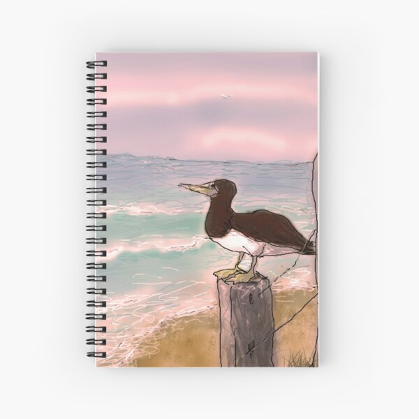 Booby bird - sunset Spiral Notebook