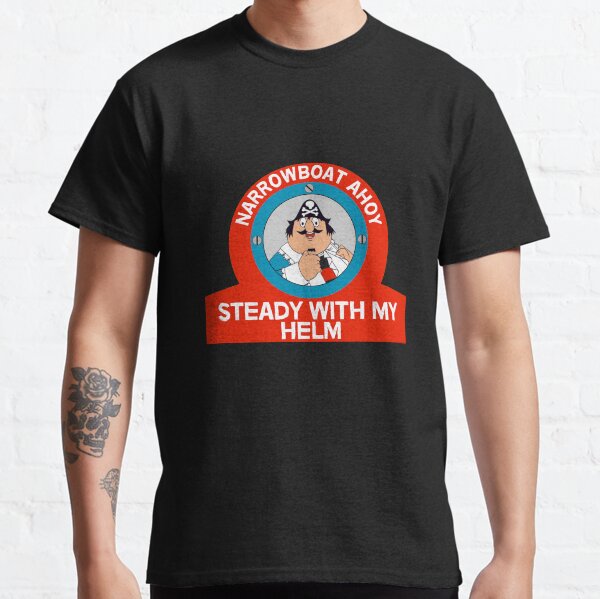 Captain Pugwash Narrowboat Canalboat Captain- Funny Canalboat Gifts - Narrow Sterns - Canal Boat Mugs - Classic T-Shirt