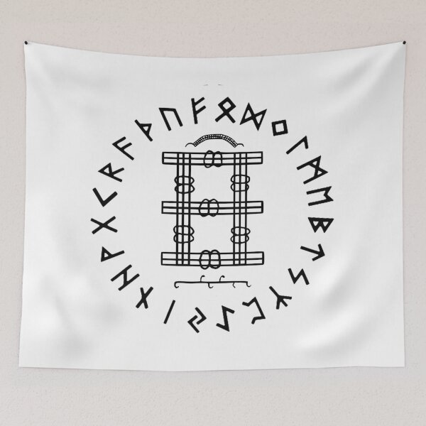 Item preview, Nordic Magical Stave, Valdemar Protection Stave - Runes  - on white designed and sold by celticknights.