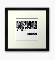 Noam Chomsky Quote Free Speech Freedom Framed Print