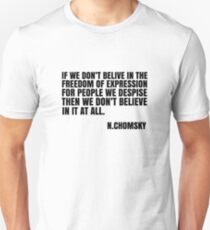 Noam Chomsky Quote Free Speech Freedom Unisex T-Shirt