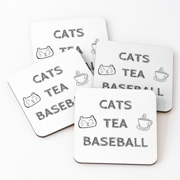 Item preview, Cats. Tea. Baseball designed and sold by TheGreenGoat.