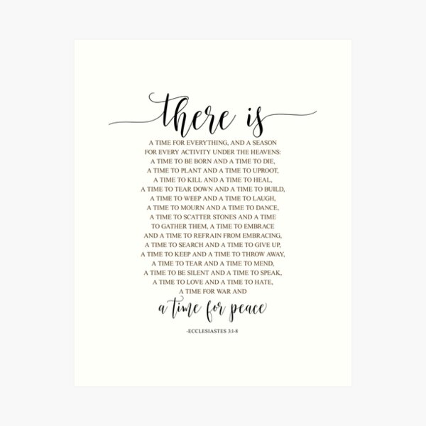 Item preview, There Is A Time For Everything, Ecclesiastes 3:1-8, Bible Verse designed and sold by aenaonartwork.