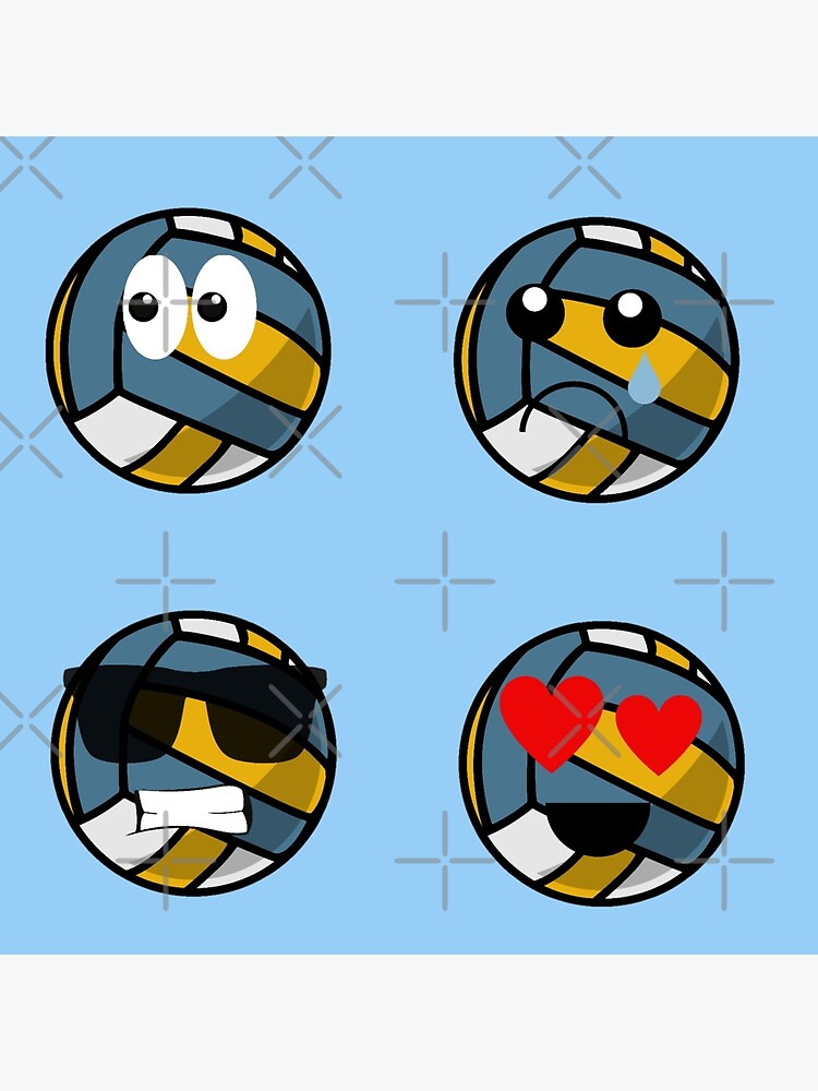 "Volleyball face emoji pack" Photographic Print by FindYourSport