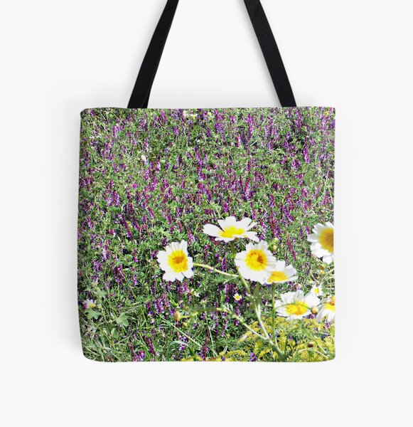 Flowers in Greece All Over Print Tote Bag