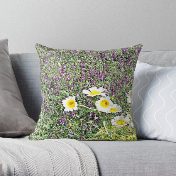 Flowers in Greece Throw Pillow