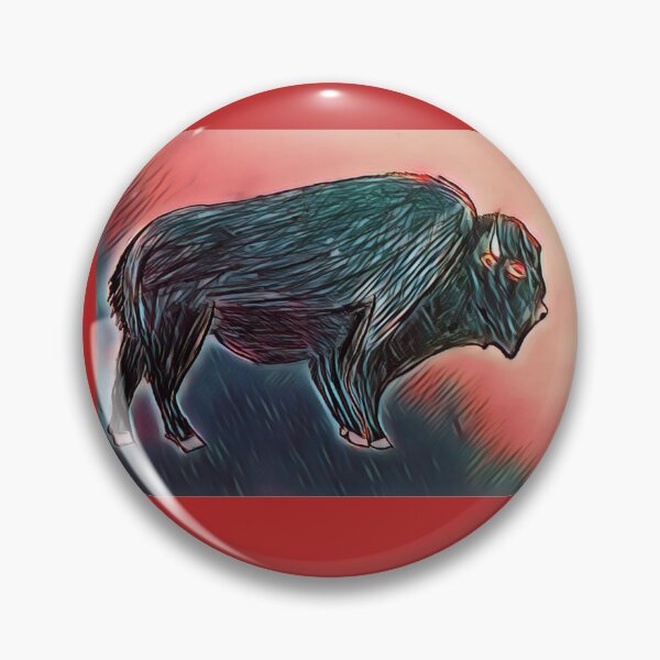 Item preview, Buffalo / bison artistically designed in strong colors designed and sold by Pelikancrazy.