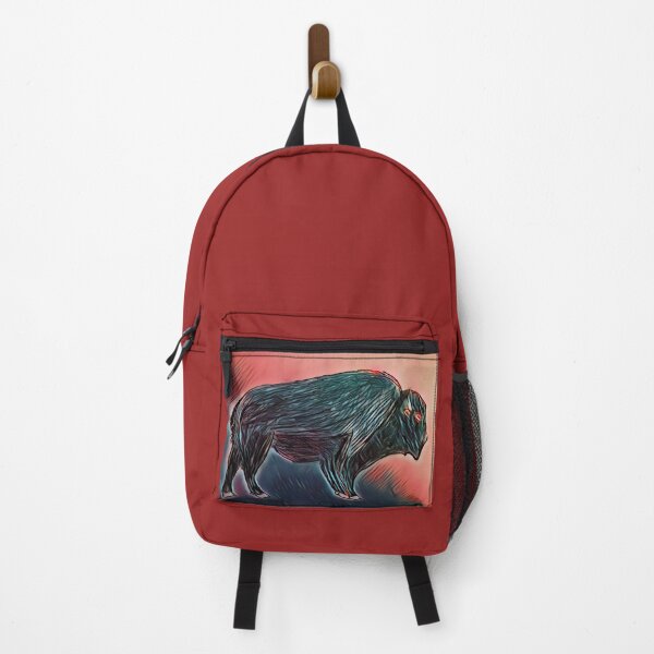 Item preview, Buffalo / bison artistically designed in strong colors designed and sold by Pelikancrazy.