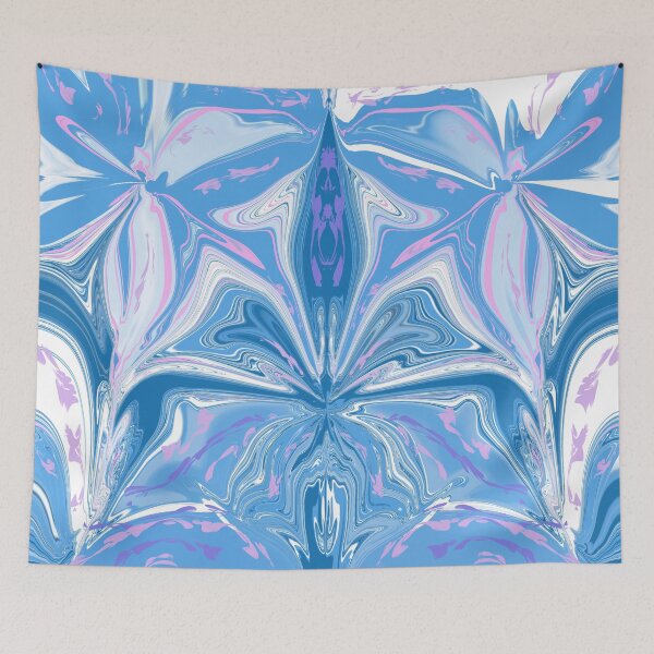 Item preview, Shades of blue and pink pretty floral abstract design  designed and sold by Diane Hunter Art.