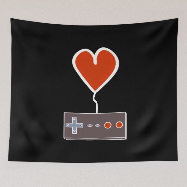 Item preview, Gamers Heart - vintage Controller - Black designed and sold by BusyMonkeys.