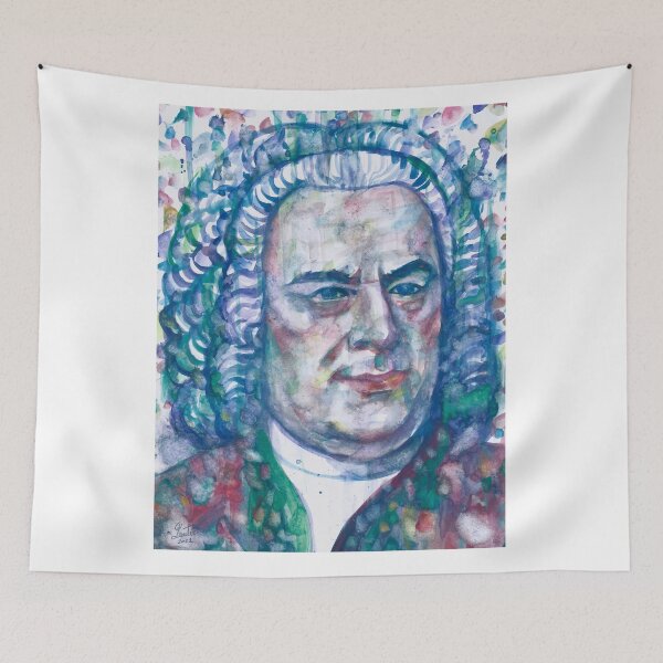 Aperçu de l'œuvre JOHANN SEBASTIAN BACH - portrait à l'aquarelle créée et vendue par lautir.