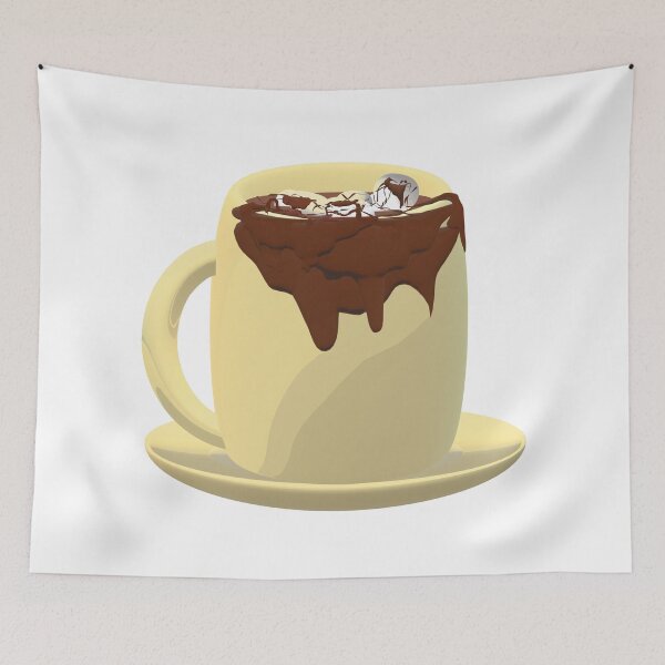 Item preview, Mug of Hot Cocoa with Melting Marshmallows and Chocolate Drizzles (White Background) designed and sold by ArtByLM.