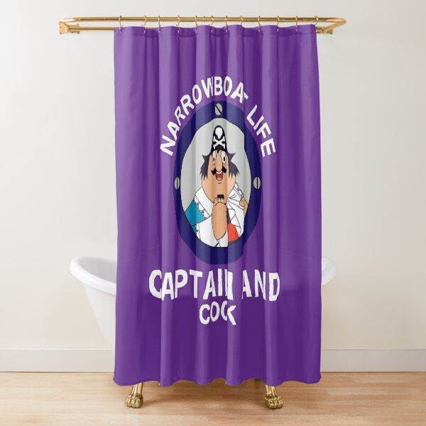 Narrowboat Captain Shower Curtains | Redbubble