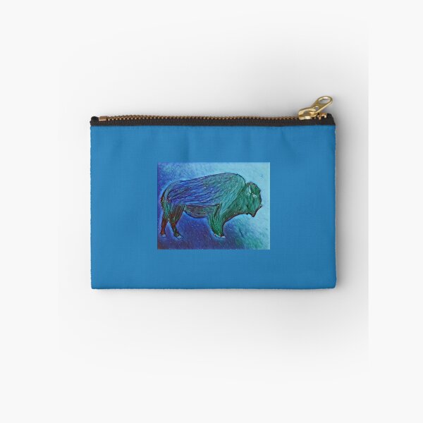 Item preview, Bison, buffalo artistically designed in blue and green designed and sold by Pelikancrazy.
