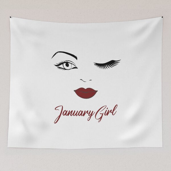 Item preview, January Girl Eyes Red Lips Birthday Cute Winking Eye Born in January Gifts Ideas designed and sold by clothesy7.