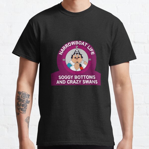 Captain Pugwash Narrowboat Canalboat Captain- Funny Canalboat Gifts - Narrow Sterns - Canal Boat Mugs - Classic T-Shirt