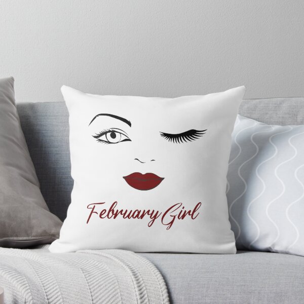 Item preview, February Girl Eyes Red Lips Birthday Cute Winking Eye Born in February Gifts Ideas designed and sold by clothesy7.