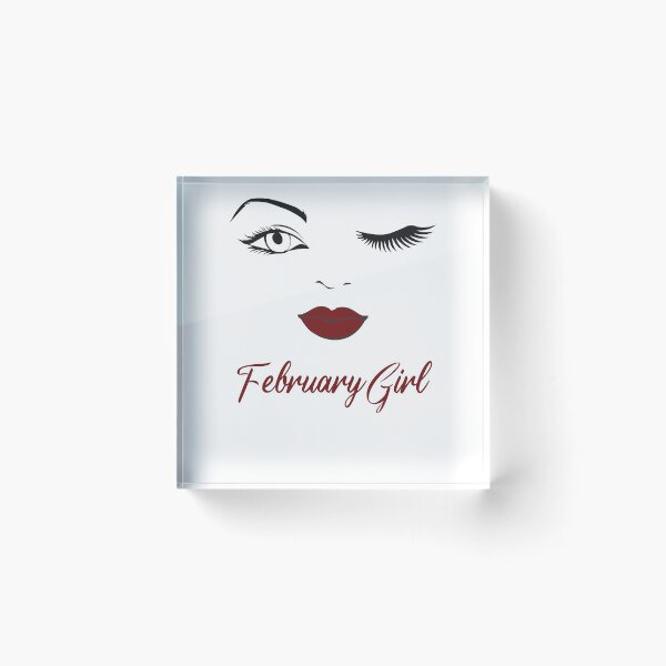 Item preview, February Girl Eyes Red Lips Birthday Cute Winking Eye Born in February Gifts Ideas designed and sold by clothesy7.